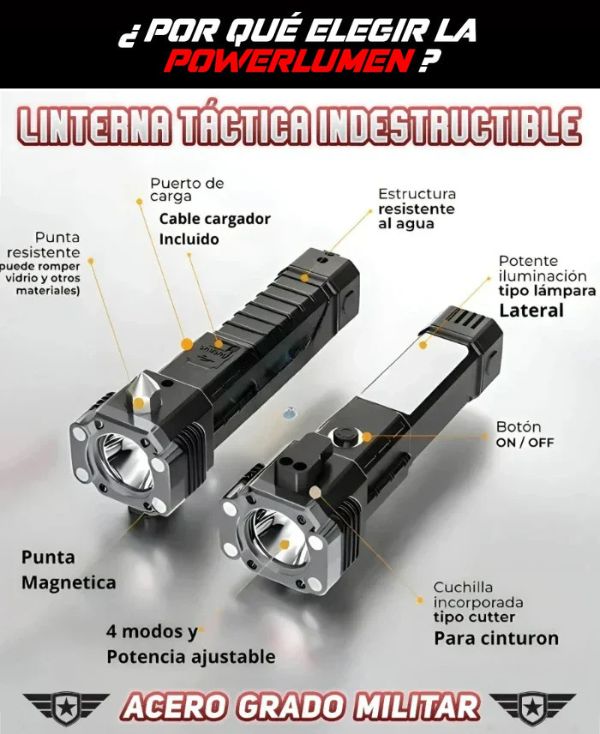 PowerLUMEN™ Linterna militar estadounidense - PROMOCIÓN CLIENTE VIP