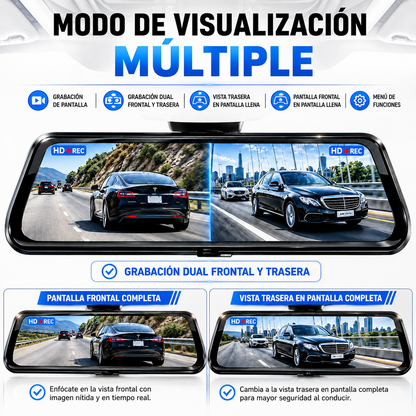 Espejo retrovisor 4 en 1 Pantalla Táctil