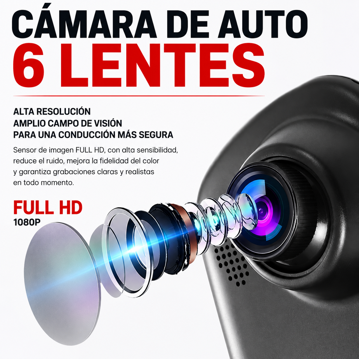 Espejo retrovisor 4 en 1 Pantalla Táctil