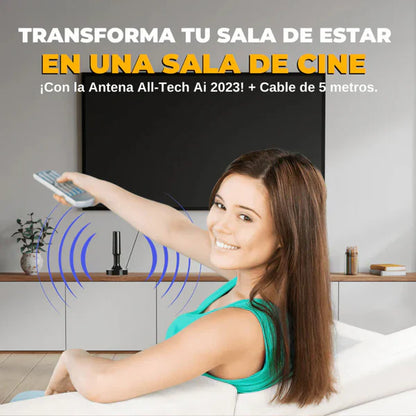 Antena HDTV 4K Universal TV™ UltraHD | +1000 Programas Gratis + Base TT Magnética Regalo 🎁