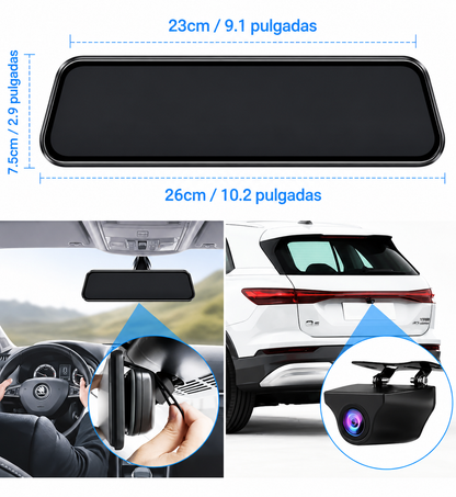 Espejo retrovisor 4 en 1 Pantalla Táctil