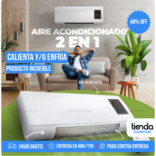 Aire Acondicionado TT Portátil 2 en 1 Calor y Frio - Bajo consumo y Máxima Potencia