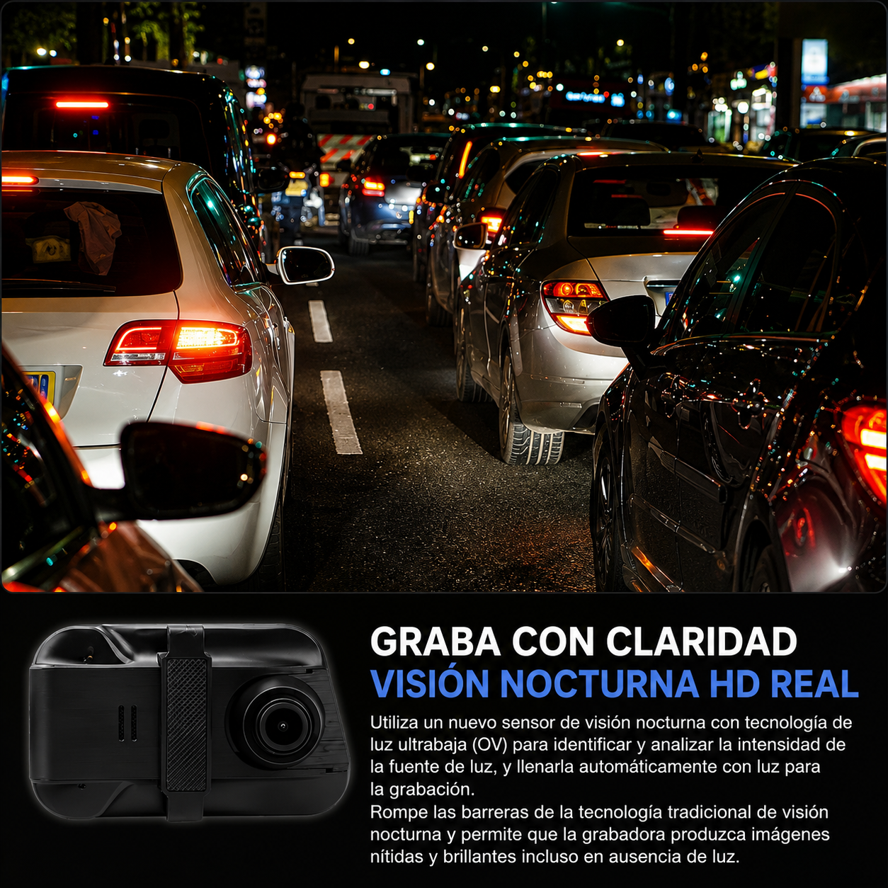 Espejo retrovisor 4 en 1 Pantalla Táctil