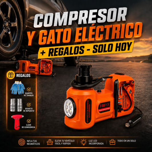 KIT COMPRESOR PORTÁTIL + REGALOS - PROMOCIÓN SOLO HOY